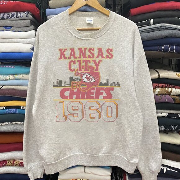 Vintage Kansas City Chiefs Sweatshirt, The Chiefs NFL Football 1960 Shirt Tee - Picture 1 of 2